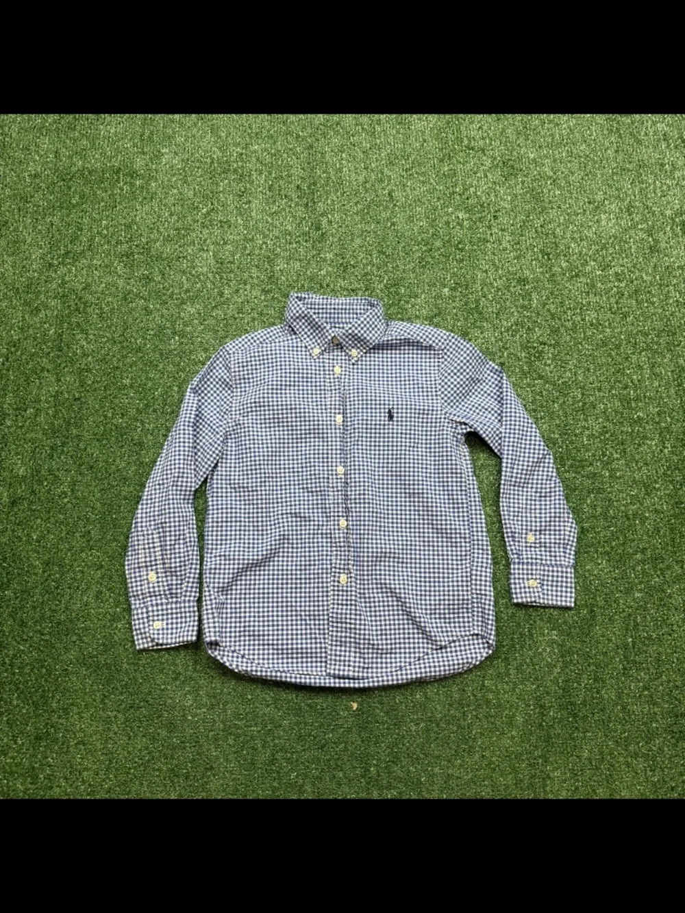 Polo Ralph Lauren Button Up Toddler Size 6T Blue Checkered Long Sleeve